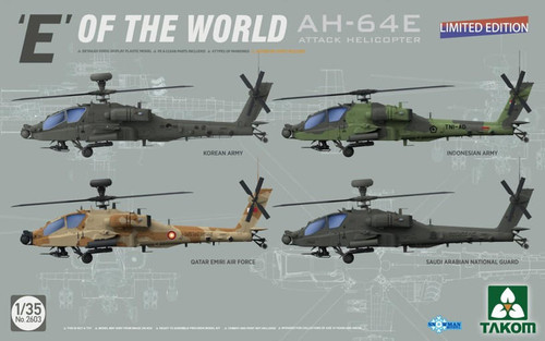 TAK2603 1/35 Takom AH-64E Attack Helicopter LE Edition E of the World - MMD Squadron