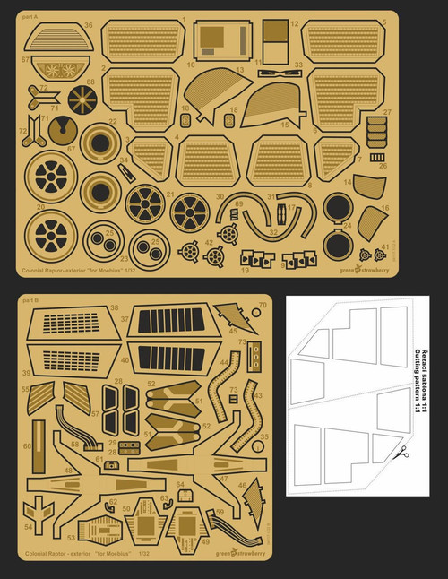 GSB04117 1/32 Green Strawberry Colonial Raptor - exterior Upgrade Set  MMD Squadron