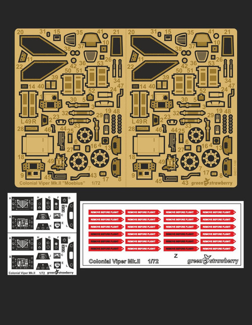 GSB04818 1/72 Green Strawberry Colonial Viper Mk.II - 2x Moebius Upgrade Set  MMD Squadron