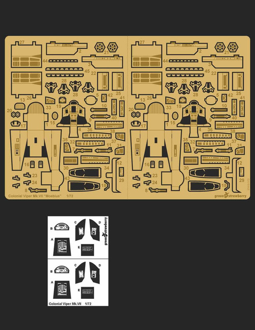 GSB07419 1/72 Green Strawberry Colonial Viper Mk.VII  for Moebius model  Upgrade Set  MMD Squadron