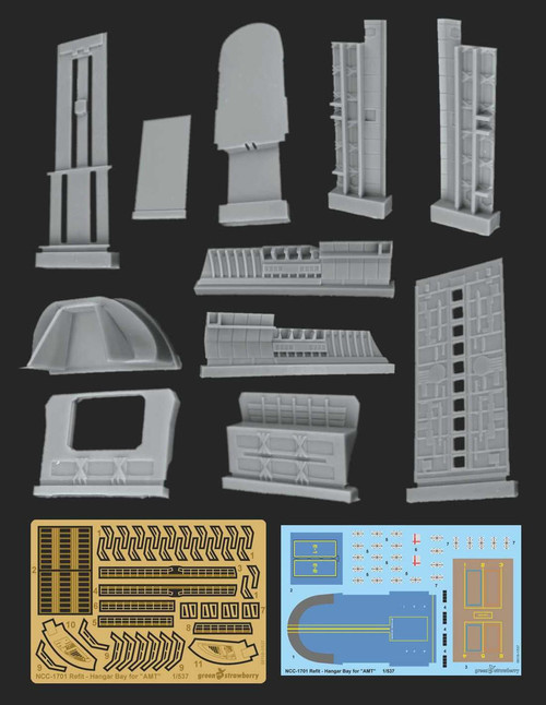 GSB08119 1/537 Green Strawberry NCC-1701- (refit) Hangar bay Upgrade Set  MMD Squadron