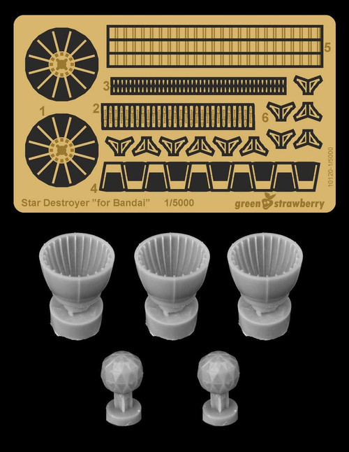 GSB10120 Green Strawberry Star Destroyer - engine bells & shield generator  for Bandi  Upgrade Set  MMD Squadron