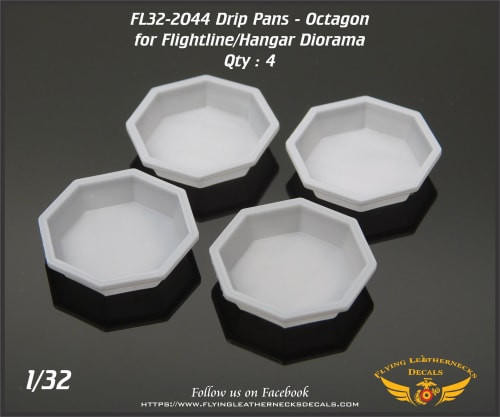 FLN-32-2044 1/32 Flying Leathernecks Drip Pans - Octagon for Flightline/Hangar Diorama  MMD Squadron