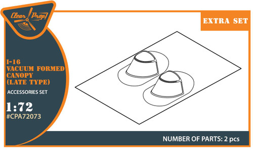 CPA72073 1/72 Clear Prop I-16 vacuum formed canopy (late version) for CP kit  MMD Squadron