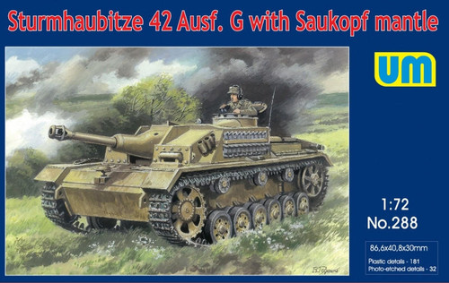 UM-288 1/72 Uni Model Sturmhaubitze 42 Ausf.G with Saukopf mantle  MMD Squadron