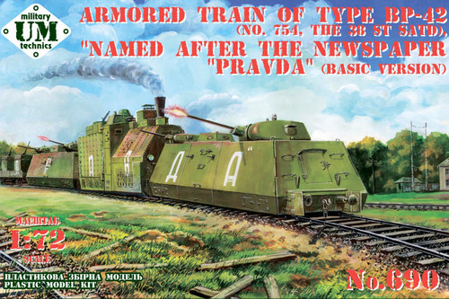 UMMT-690 1/72 Uni Model Armored train of type BP-42 (#754, the 38-th SATD) Named after the newspaper Pravda  MMD Squadron