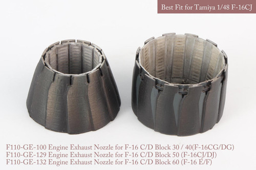 KAM-MA48058 1/48 KA Models F-16 C/D Block 30/40/50/60 GE EXHAUST NOZZLE SET (OPENED+CLOSED) for Tamiya  MMD Squadron