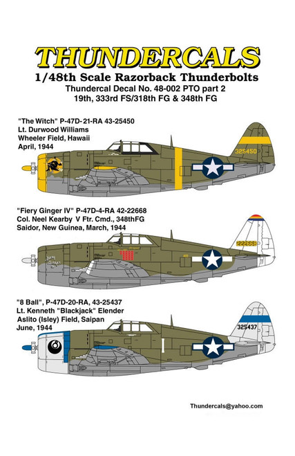 TCA48002 1/48 Thundercals PTO part 2 19th, 333rd FS/318th FG & 348th FG  MMD Squadron