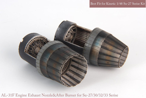 KAM-MA48097 1/48 KA Models SU-27/30/33 EXHAUST NOZZLE SET & AFTER BURNER SET (CLOSED) for Kinetic  MMD Squadron