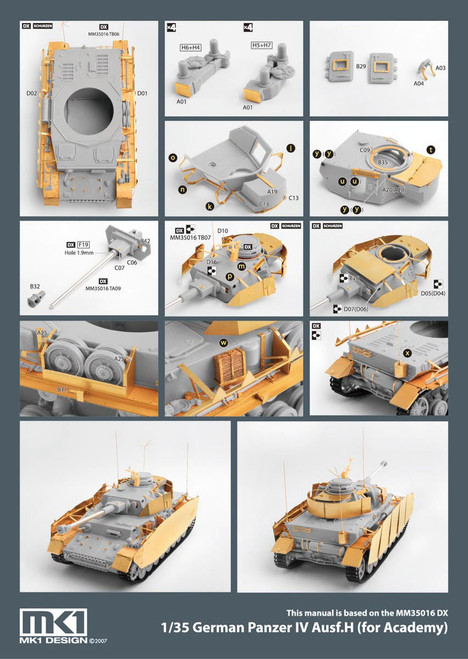 KAM-MM35017 1/35 KA Models PANZER IV H DETAIL-UP PART VALUE PACK for Academy  MMD Squadron