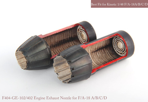 KAM-MA48081 1/48 KA Models F/A-18 A/B/C/D GE EXHAUST NOZZLE & AFTER BURNER SET (CLOSED) for Kinetic  MMD Squadron