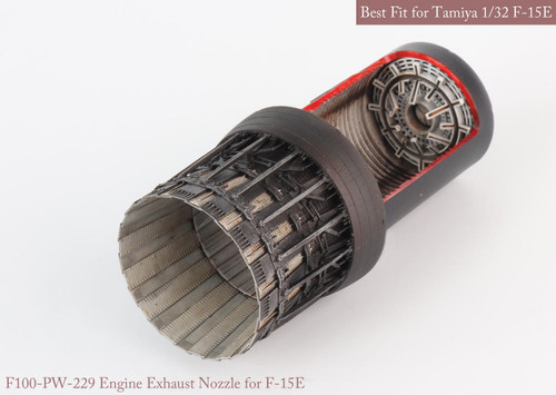 A&K M60VN (FORTRESS type Fチューン）セット 1/32 KA Models [SE] F-15 C/D/E/K P&W EXHAUST NOZZLE & AFTER BURNER