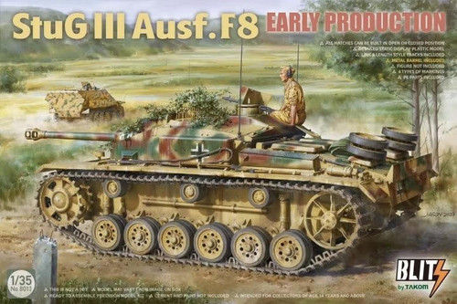 TAK8013 1/35 Takom StuG III Ausf. F8 Early Production Plastic Model Kit  MMD Squadron