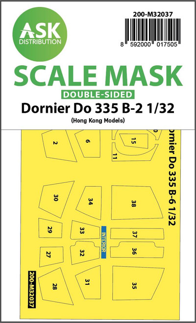 ASKM32037 1/32 Art Scale Dornier Do 335B-2 double-sided mask for HK Models  MMD Squadron