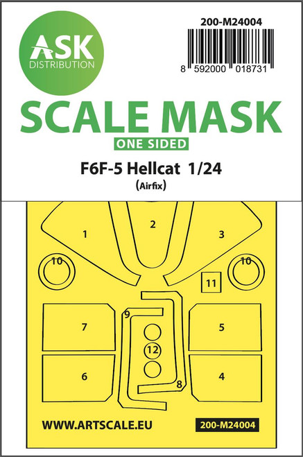 ASKM24004 1/24 Art Scale F6F-5 Hellcat one-sided express masks for Airfix  MMD Squadron