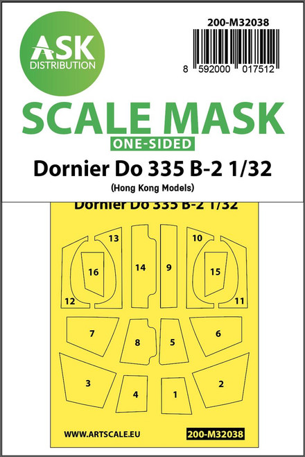 ASKM32038 1/32 Art Scale Dornier Do 335B-2 one-sided mask for HK Models  MMD Squadron