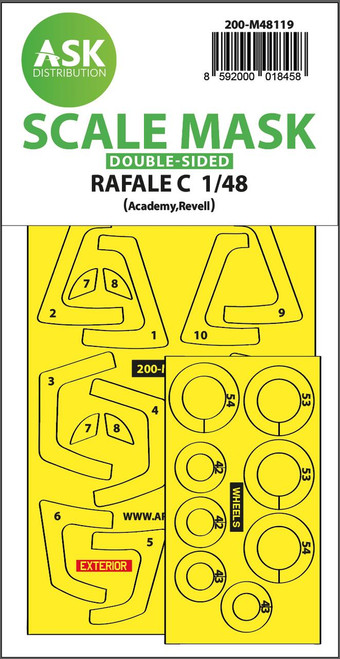 ASKM48119 1/48 Art Scale Rafale C double-sided express mask, self-adhesive and pre-cutted for Academy  MMD Squadron