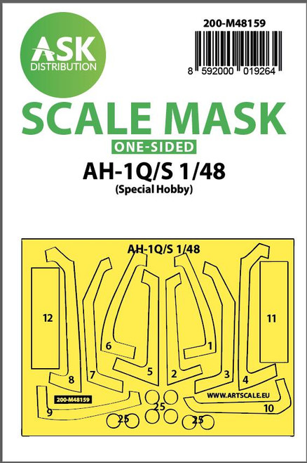 ASKM48159 1/48 Art Scale AH-1Q/S Cobra  one-sided fit express mask for Special Hobby  MMD Squadron