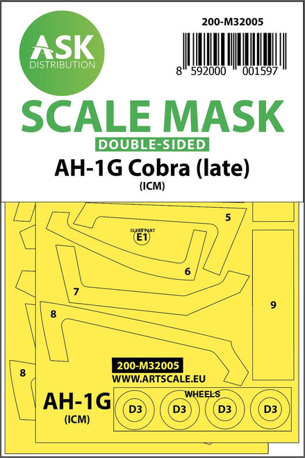 ASKM32005 1/32 Art Scale AH-1G Cobra (late) double-sided for ICM / Special Hobby  MMD Squadron