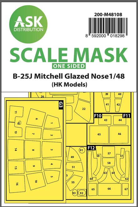 ASKM48108 1/48 Art Scale B-25J Mitchell one-sided mask self-adhesive pre-cutted for HK Models  MMD Squadron
