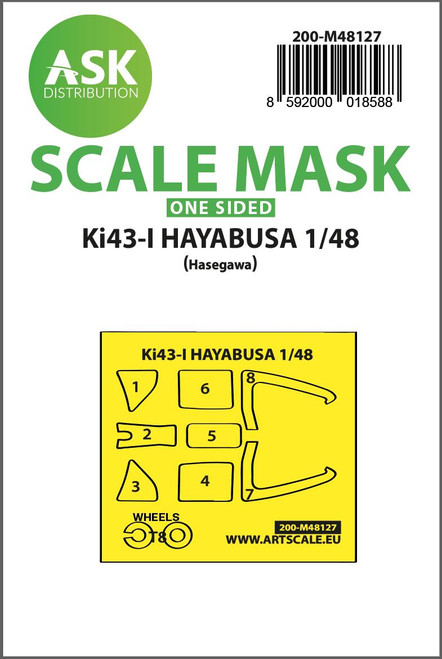 ASKM48127 1/48 Art Scale Ki-43-I Hayabusa one-sided express mask, self-adhesive and pre-cutted for Hasegawa  MMD Squadron