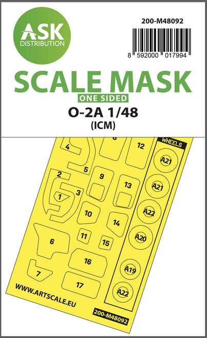 ASKM48092 1/48 Art Scale O-2A one-sided mask self-adhesive pre-cutted for ICM  MMD Squadron