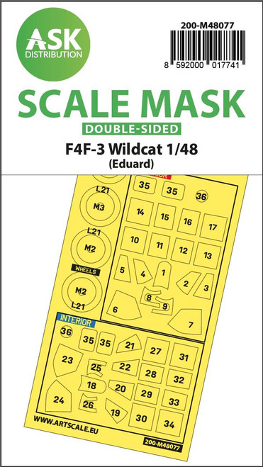 ASKM48077 1/48 Art Scale F4F-3 Wildcat  double-sided express mask for Eduard  MMD Squadron