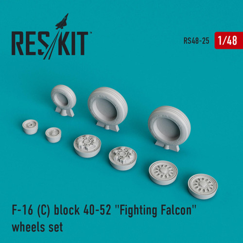 RES-RS48-0025 1/48 Reskit General Dynamics F-16 (C) block 40-52 Fighting Falcon wheels set  MMD Squadron