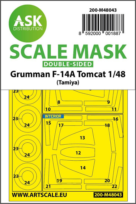 ASKM48043 1/48 Art Scale F-14A Tomcat double-sided painting mask for Tamiya  MMD Squadron