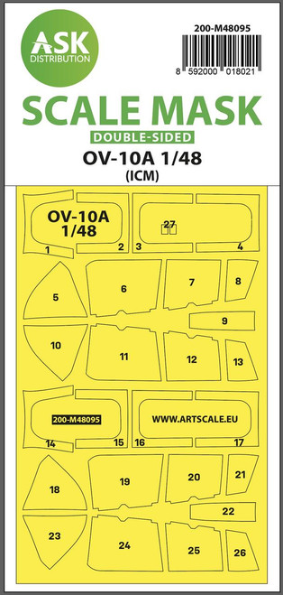 ASKM48095 1/48 Art Scale OV-10A double-sided mask self-adhesive pre-cutted for ICM  MMD Squadron