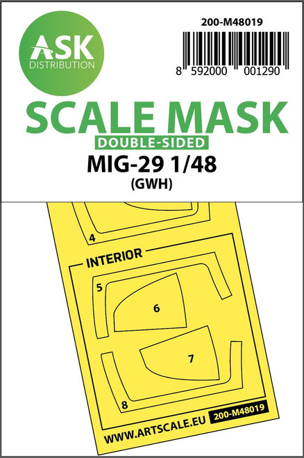 ASKM48019 1/48 Art Scale MiG-29 double-sided painting mask for Great Wall Hobby  MMD Squadron