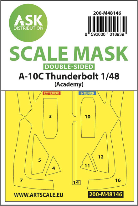 ASKM48146 1/48 Art Scale A-10C Thunderbolt double-sided express fit mask for Academy  MMD Squadron