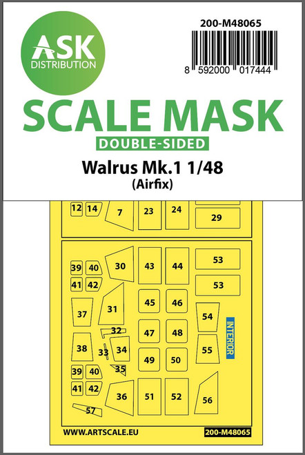 ASKM48065 1/48 Art Scale Walrus Mk.1 double-sided mask for Airfix  MMD Squadron