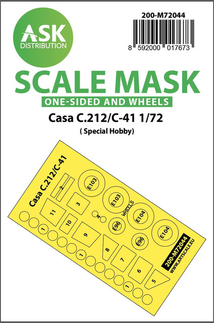 ASKM72044 1/72 Art Scale Casa C.212/C-41 one-sided painting mask for Special Hobby MMD Squadron ASKM72044 1/72 Art Scale Casa C.212/C-41 one-sided painting mask for Special Hobby MMD Squadron