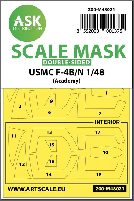 ASKM48021 1/48 Art Scale USMC F-4B/N double-sided painting mask for Academy  MMD Squadron