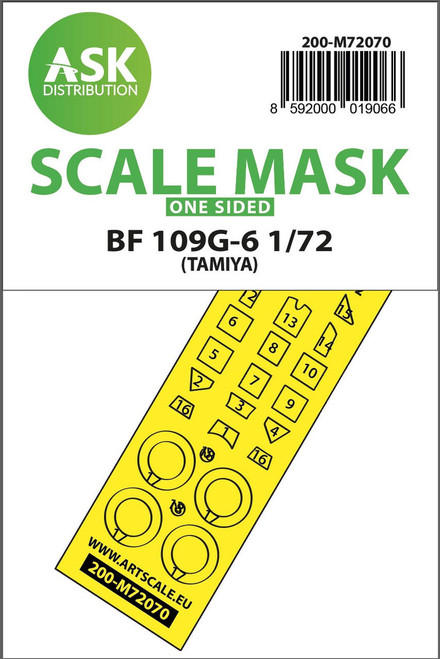 ASKM72070 1/72 Art Scale Bf 109G-6 one-sided express fit mask for Tamiya  MMD Squadron