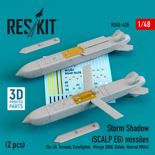 RES-RS48-0428 1/48 Reskit Storm Shadow (SCALP EG) missiles (2 pcs) (Su-24, Tornado, Eurofighter, Mirage 2000, Rafale, Nimrod MRA4) (3D Printing)  MMD Squadron