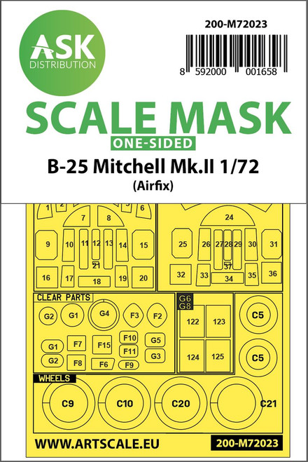 ASKM72023 1/72 Art Scale B-25 Mitchell Mk.II one-sided for Airfix  MMD Squadron