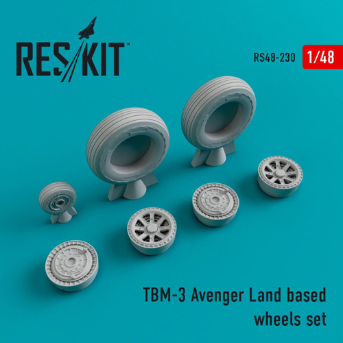 RES-RS48-0230 1/48 Reskit TBM-3 Avenger Land based wheels set  MMD Squadron