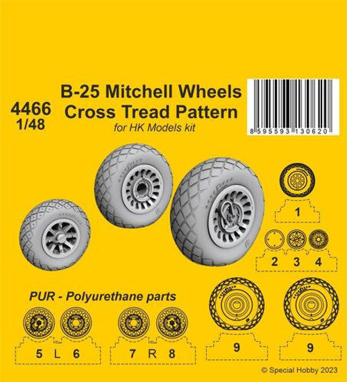 CMK-129-4466 1/32 CMK B-25 Mitchell Wheels/ Cross Tread Pattern  / for HK kit 129-4466 MMD Squadron