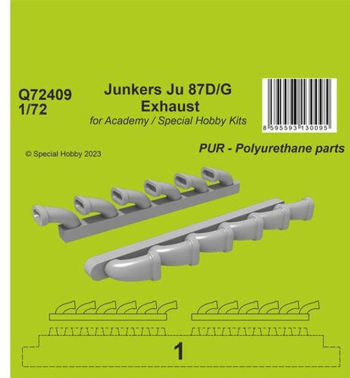 CMK-129-Q72409 1/72 CMK Junkers Ju 87D/G Exhausts  / for Academy and Special Hobby Kits 129-Q72409 MMD Squadron