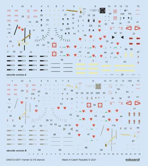 EDUD48072 1/48 Eduard Decal Harrier GR.7/9 stencils for Revell/Hasegawa D48072 MMD Squadron