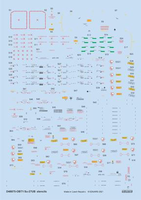 EDUD48075 1/48 Eduard Decal Su-27UB stencils for Academy/Kittyhawk/Great Wall Hobby D48075 MMD Squadron