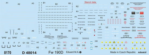 EDUD48014 1/48 Eduard Decal Fw 190D stencils  D48014 MMD Squadron