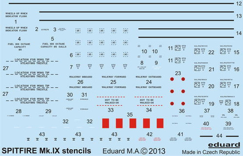 EDUD48015 1/48 Eduard Decal Spitfire stencils  D48015 MMD Squadron