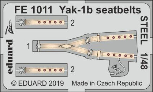 EDUFE1011 1/48 Eduard Yak-1b seatbelts Steel for Zvezda FE1011 MMD Squadron