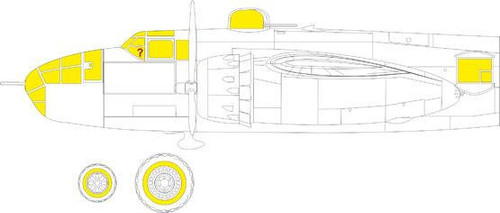 EDUEX925 1/48 Eduard Mask B-25J glazed nose for HKM EX925 MMD Squadron