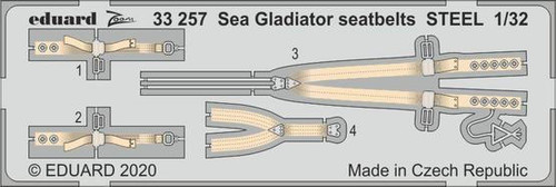 EDU33257 1/32 Eduard Sea Gladiator seatbelts Steel for ICM 33257 MMD Squadron