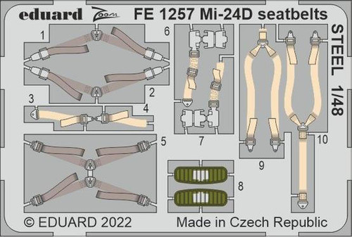 EDUFE1257 1/48 Eduard Mi-24D seatbelts Steel for Trumpeter FE1257 MMD Squadron