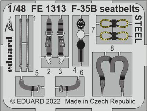 EDUFE1313 1/48 Eduard F-35B seatbelts Steel for Italeri FE1313 MMD Squadron